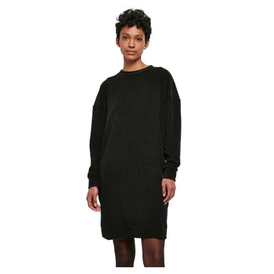 рокля,дамски,поли,и,рокли,urban,classics,velvet,rib,long,sleeve,short,dress,black