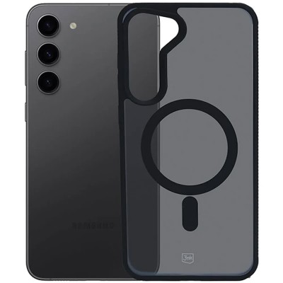 други,аксесоари,3mk,galaxy,s23,smoke,magcase,phone,case,5g,clear,(clear,black)