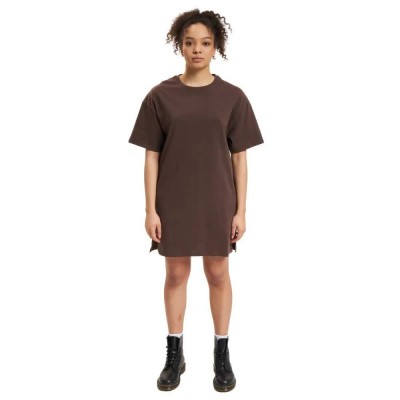 рокля,дамски,поли,и,рокли,def,mini,short,sleeve,short,dress,choclate,brown,(brown)