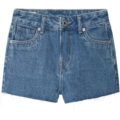 къси,панталони,детски,панталони,pepe,jeans,a,line,jr,high,waist,denim,shorts,denim,medium,blue,rigid,denim,(blue)