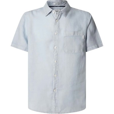 риза,с,къс,ръкав,мъжки,ризи,pepe,jeans,amaro,short,sleeve,shirt,oxford,blue,(blue)