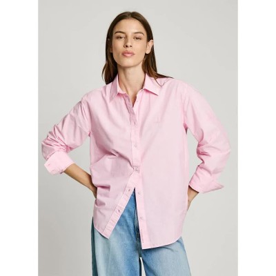 риза,с,дълъг,ръкав,дамски,блузи,дамски,ризи,pepe,jeans,bego,long,sleeve,shirt,pink,(light,pink)
