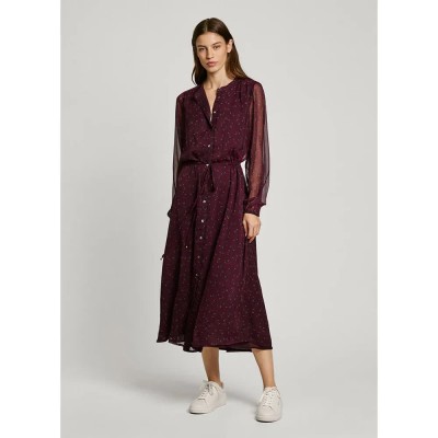 рокля,дамски,поли,и,рокли,pepe,jeans,britt,dress,red,(bordeaux,red)