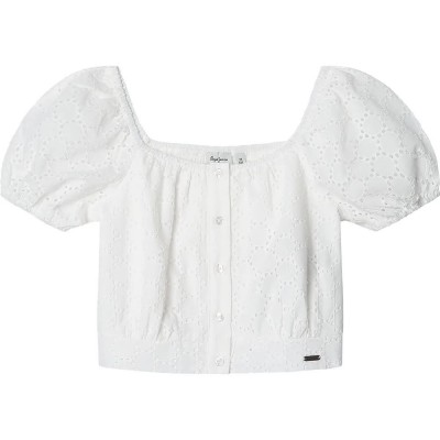 риза,с,къс,ръкав,детски,ризи,pepe,jeans,charlotte,short,sleeve,shirt,white
