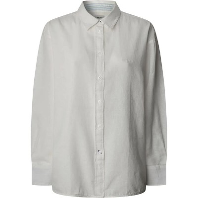 риза,с,дълъг,ръкав,дамски,блузи,дамски,ризи,pepe,jeans,chipper,long,sleeve,shirt,white