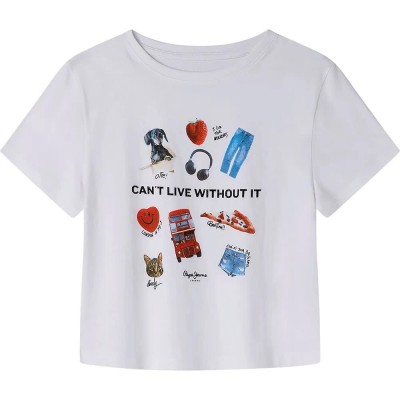 тениска,детски,тениски,pepe,jeans,cyndi,short,sleeve,t,shirt,white,(white)