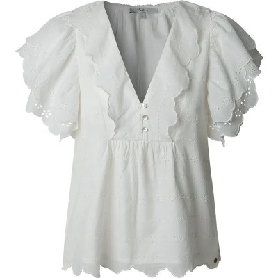 дамски,блузи,дамски,ризи,pepe,jeans,dame,short,sleeve,blouse,white