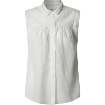 потник,дамски,блузи,дамски,ризи,pepe,jeans,derby,sleeveless,shirt,mousse,white,(white)