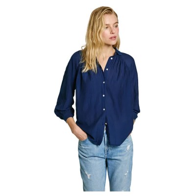 риза,с,дълъг,ръкав,дамски,блузи,дамски,ризи,pepe,jeans,east,long,sleeve,shirt,blue,(ocean,blue)