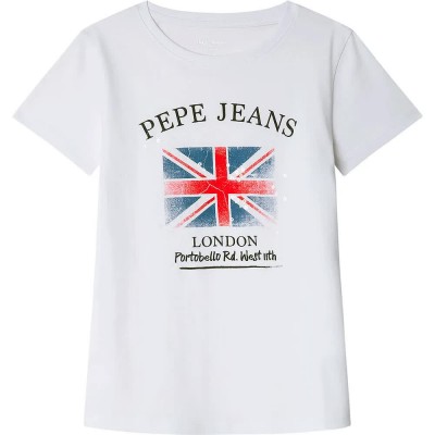 тениска,мъжки,тениски,дамски,тениски,pepe,jeans,flag,short,sleeve,t,shirt,white,(white)