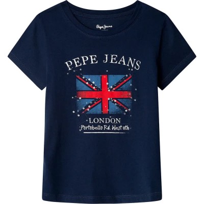 тениска,детски,тениски,pepe,jeans,flag,short,sleeve,t,shirt,blue,(navy)