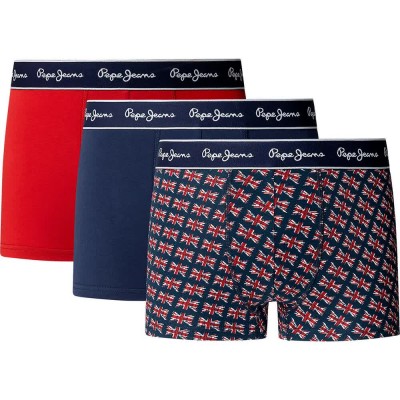 боксерки,мъжко,бельо,pepe,jeans,flag,boxers,3,units,red,blue,(navy)