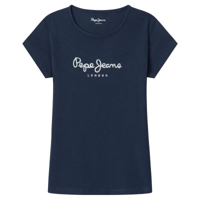 тениска,детски,тениски,pepe,jeans,hana,glitter,n,short,sleeve,t,shirt,navy,(blue)