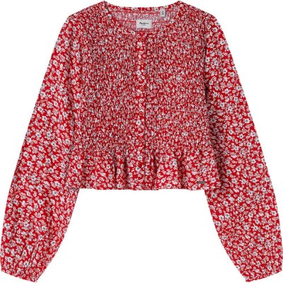 риза,с,дълъг,ръкав,детски,ризи,pepe,jeans,harriet,top,long,sleeve,shirt,royal,red,(red)