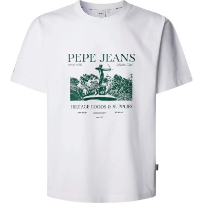 тениска,мъжки,тениски,pepe,jeans,patch,short,sleeve,t,shirt,white