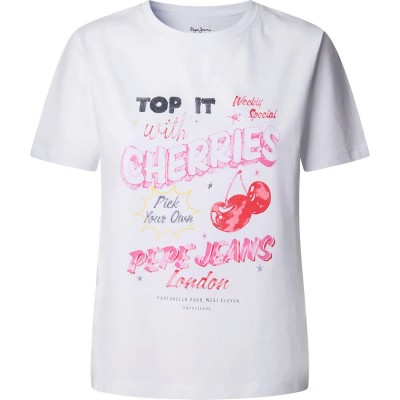 тениска,дамски,тениски,pepe,jeans,roxane,short,sleeve,t,shirt,white,(white)