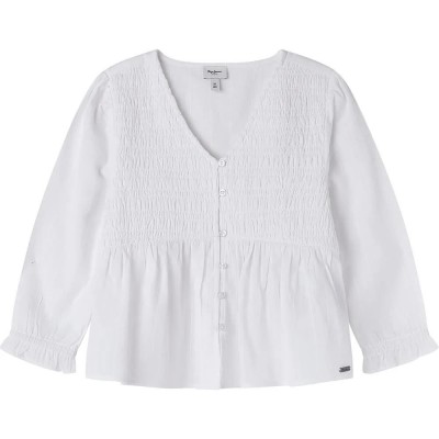 риза,с,дълъг,ръкав,детски,ризи,pepe,jeans,ruth,long,sleeve,shirt,white