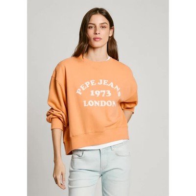 блуза,дамски,блузи,pepe,jeans,venus,sweatshirt,orange,(washed,orange)