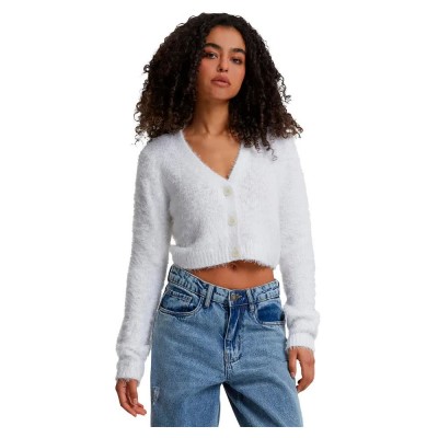 жилетка,дамски,пуловери,дамски,плетени,дрехи,urban,classics,cropped,feather,cardigan,white