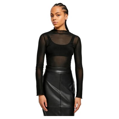 дамски,бодита,urban,classics,mesh,turtleneck,long,sleeve,body,black