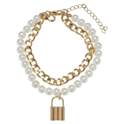 бижутерия,urban,classics,padlock,pearl,bracelet,golden,(gold)