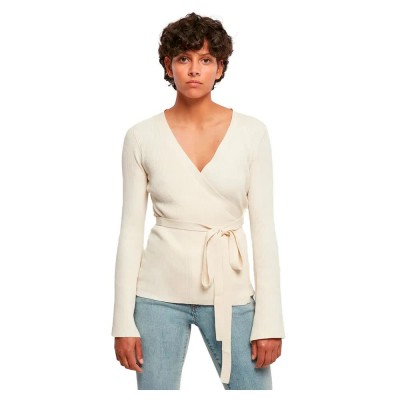 жилетка,дамски,пуловери,дамски,плетени,дрехи,urban,classics,rib,knit,wrapped,cardigan,beige