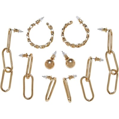 бижутерия,urban,classics,various,chain,earrings,5,units,golden,(gold)