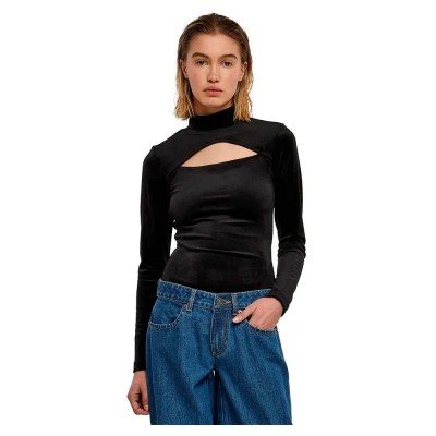 дамски,бодита,urban,classics,velvet,cut,out,turtleneck,long,sleeve,body,black,(black)