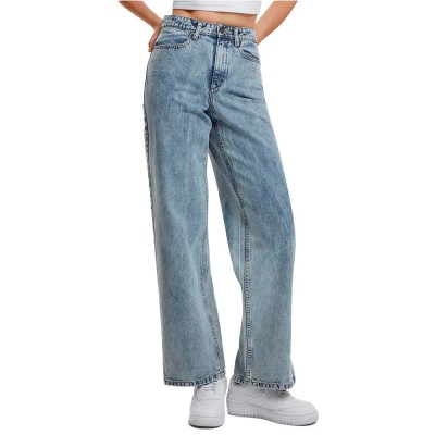 дънки,дамски,панталони,urban,classics,wide,leg,slit,jeans,blue