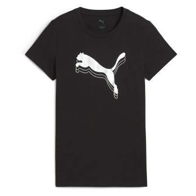 тениска,дамски,тениски,puma,ess,metallic,short,sleeve,t,shirt,puma,black,metallic,silver,(black)