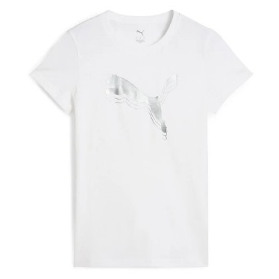 тениска,дамски,тениски,puma,ess,metallic,short,sleeve,t,shirt,puma,white,metallic,gold,(white)