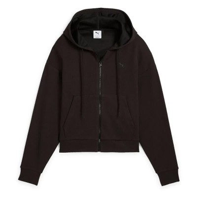 блуза,дамски,блузи,puma,her,comfort,cropped,full,zip,sweatshirt,black
