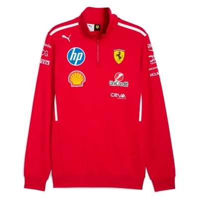 блуза,мъжки,пуловери,puma,scuderia,ferrari,team,half,zip,sweatshirt,red