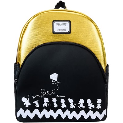 раница,раници,loungefly,75th,anniversary,snoopy,gang,flying,kite,backpack,black