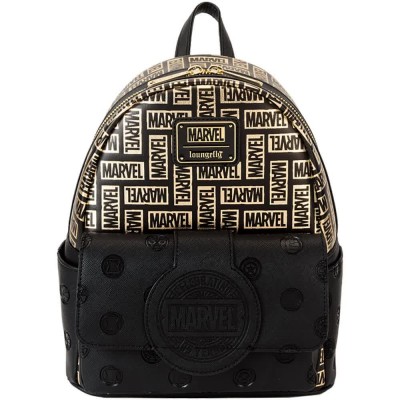 раница,раници,loungefly,marvel,classic,logo,backpack,black