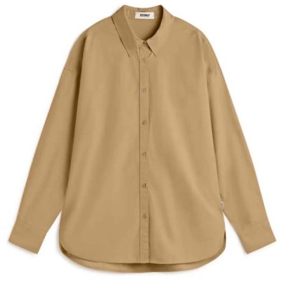 риза,с,дълъг,ръкав,дамски,блузи,дамски,ризи,ecoalf,daria,long,sleeve,shirt,brown,(latte)