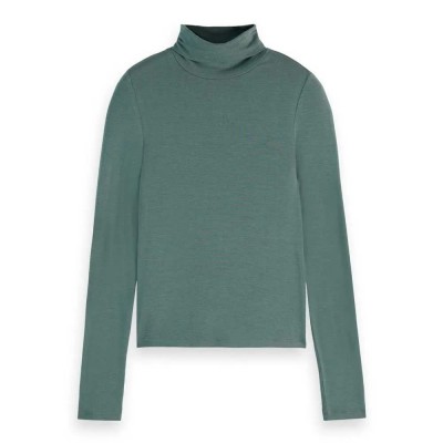 тениска,дамски,тениски,scotch,&,soda,179627,long,sleeve,high,neck,t,shirt,green