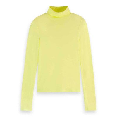 тениска,дамски,тениски,scotch,&,soda,179627,long,sleeve,high,neck,t,shirt,tennis,ball,yellow,(yellow)