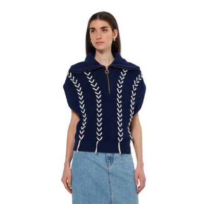 блуза,дамски,пуловери,дамски,плетени,дрехи,scotch,&,soda,179653,half,zip,sweater,blue