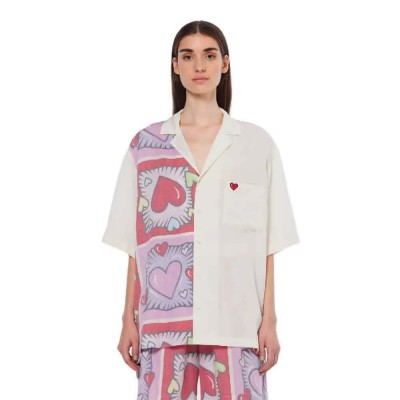 риза,с,къс,ръкав,дамски,ризи,scotch,&,soda,burton,morris,short,sleeve,shirt,white,(burton,morris,heart,print)