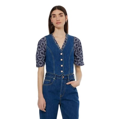 елек,дамски,сака,scotch,&,soda,fitted,waistcoat,blue,(city,fresh)