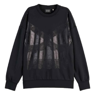 блуза,дамски,блузи,scotch,&,soda,foil,oversized,sweatshirt,black