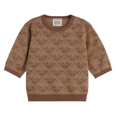 блуза,дамски,пуловери,дамски,плетени,дрехи,scotch,&,soda,monogram,cropped,sweater,brown