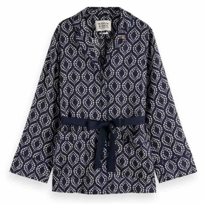 тениска,дамски,пижами,scotch,&,soda,printed,long,sleeve,pyjama,t,shirt,blue