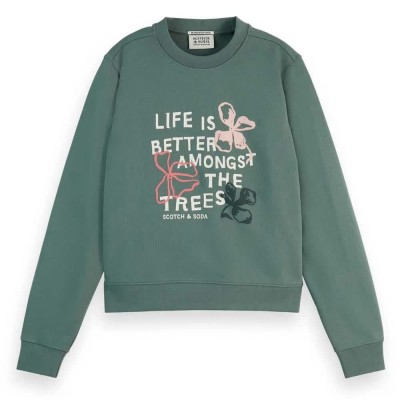 блуза,дамски,блузи,scotch,&,soda,puff,artwork,regular,fit,sweatshirt,green