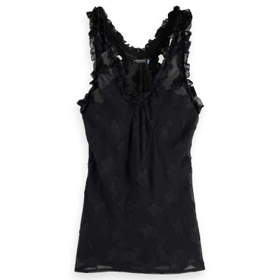 тениска,дамски,тениски,scotch,&,soda,ruffle,sleeveless,t,shirt,black