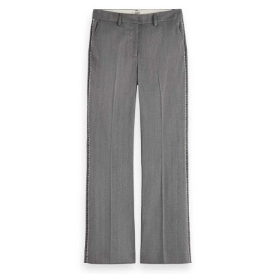 панталони,дамски,панталони,scotch,&,soda,violet,flar,fit,high,waist,pants,grey