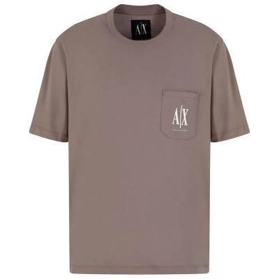 тениска,мъжки,тениски,armani,exchange,xm000366,af12308,short,sleeve,t,shirt,brown,(driftwood)
