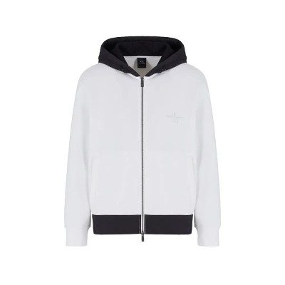 блуза,мъжки,пуловери,armani,exchange,xm000515,af13047,full,zip,sweatshirt,off,white,black,(white)