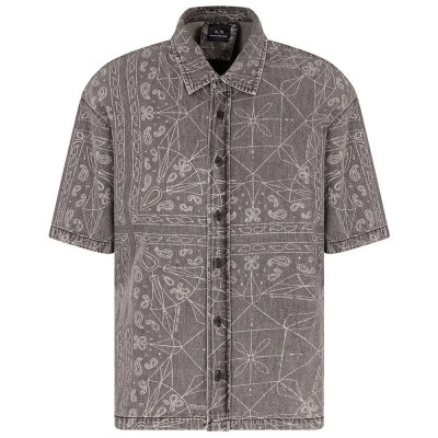 риза,с,къс,ръкав,мъжки,ризи,armani,exchange,xm000622,af14943,short,sleeve,shirt,grey,(black,denim,paisley)